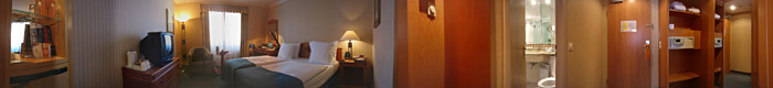 Zimmer 7008 im Hotel Hilton, Berlin; Bild größerklickbar